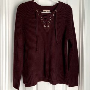 It’s Our Time Women’s Burgundy/Maroon Knit Sweater Size L